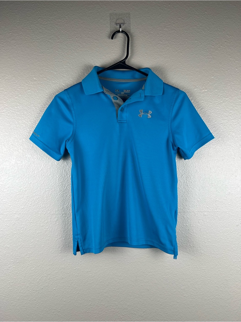Under Armour Boys Blue HeatGear Polo Youth Small